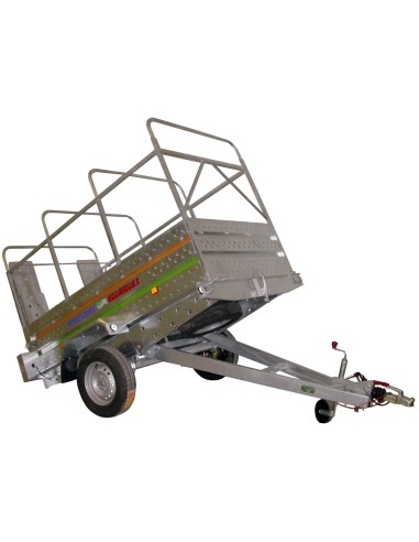 LIGHT SINGLE AXLE TRAILER WITH MANUAL TIPPER 2250X1300X500